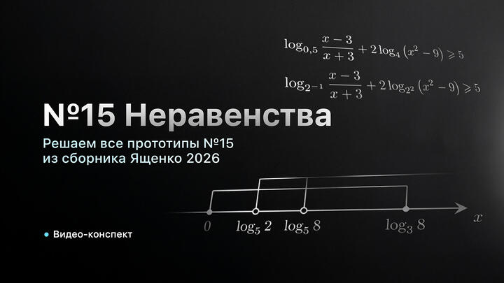 Видео-конспект | Вебинар 6. Решаем все прототипы №15 из СБОРНИКА ЯЩЕНКО 2026 | Неравенства из 2 части ЕГЭ по Математике