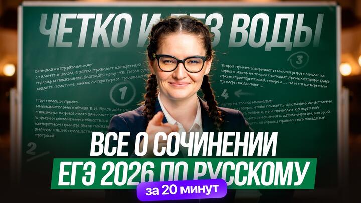 Всё о сочинении ЕГЭ 2026 по русскому за 20 минут