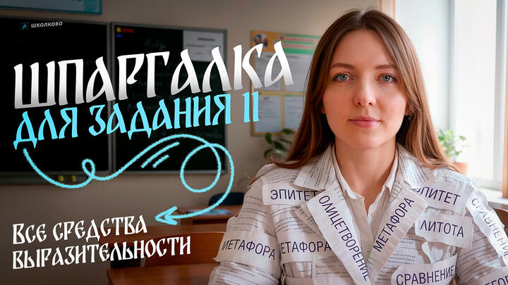 Шпаргалка для задания 11 из ОГЭ 2026 по русскому языку. ВСЕ средства выразительности из банка ФИПИ