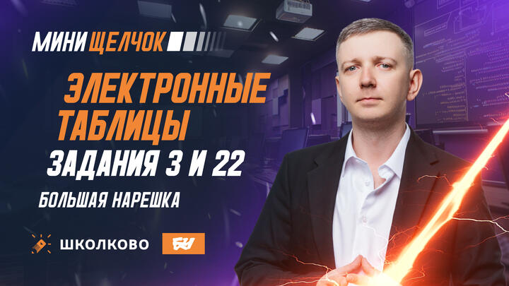 Электронные таблицы | Задания 3 и 22 | БОЛЬШАЯ НАРЕШКА
