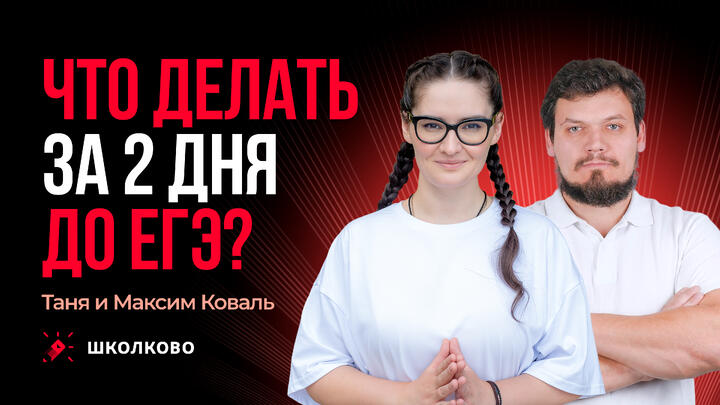 Что делать за 2 дня до ЕГЭ? Таня и Максим Коваль