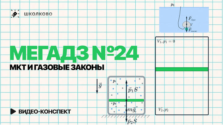 Видеоконcпект | Решаем все прототипы №24 из ЕГЭ 2026 по физике | МКТ и Газовые законы