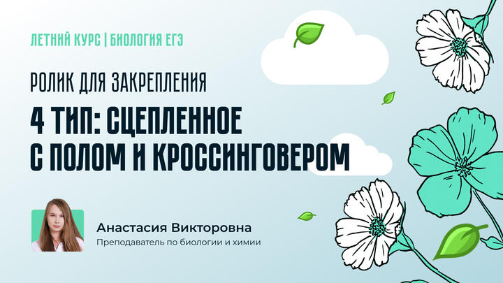 Разбор 4 типа задач: Сцепленное с полом и кроссинговером. Ролик