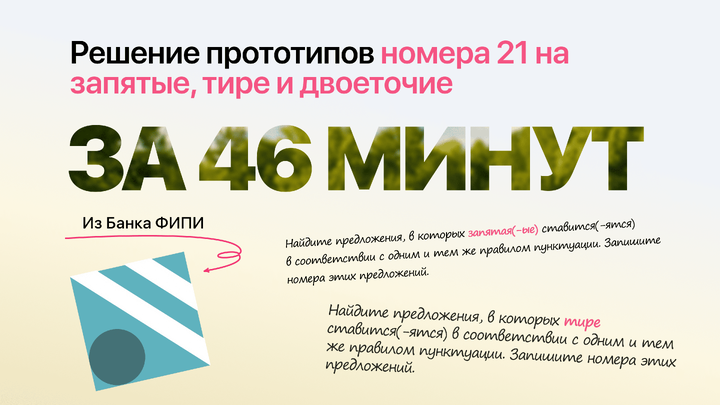 Видеоконспект. №21. Пунктуационный анализ текста. Банк ФИПИ