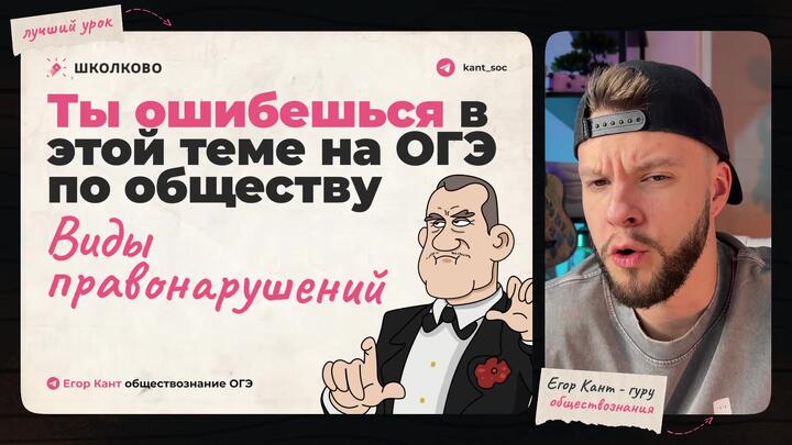 Кант объясняет все о видах правонарушений для ОГЭ по обществознанию 