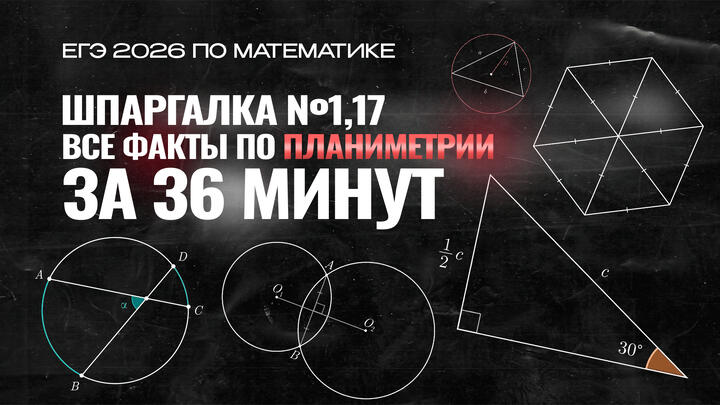  Видео-конcпект | Шпаргалка №1,17 | Все факты по планиметрии