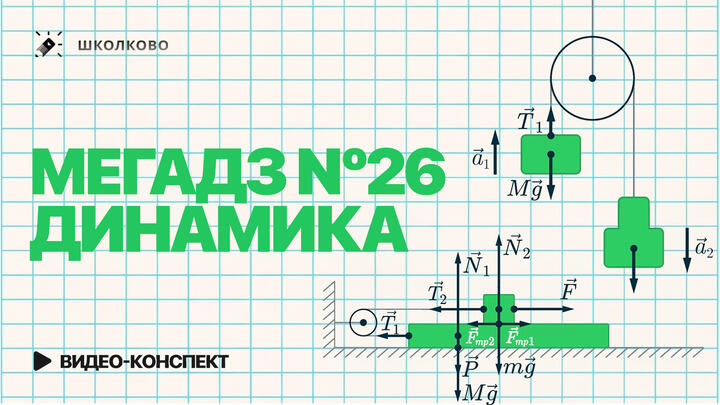 Видеоконcпект | Решаем все прототипы №26 из ЕГЭ 2026 по физике | Динамика