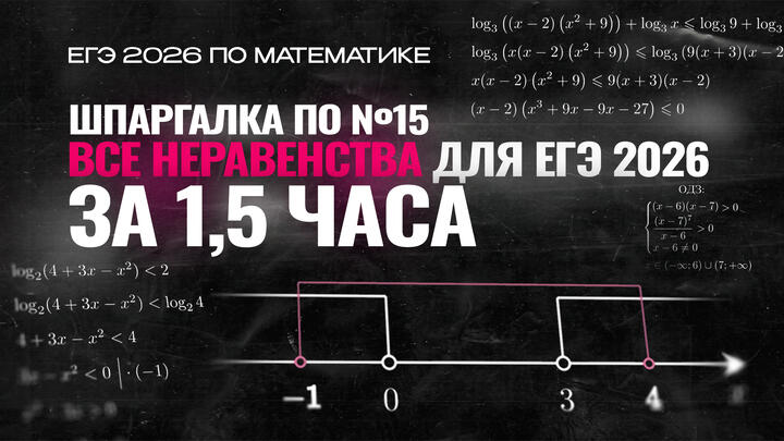 Видео-конспект I ВСЕ НЕРАВЕНСТВА ДЛЯ ЕГЭ 2026 | Шпаргалка по №15