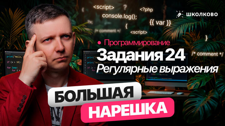 Программирование | Задание 24: регулярные выражения | БОЛЬШАЯ НАРЕШКА