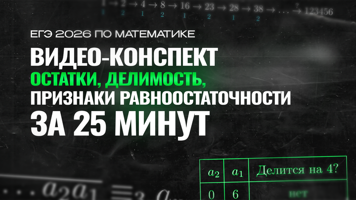 Видео-конспект | Остатки | Признаки равноостаточности | Делимость