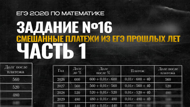 Видео-конспект | Смешанные платежи из ЕГЭ прошлых лет | Часть-1