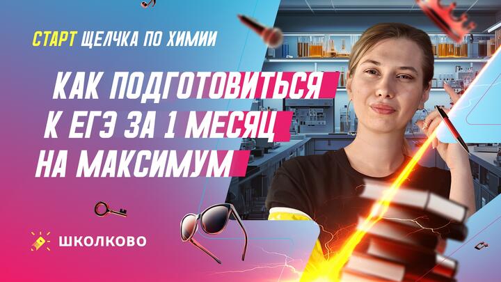 Как подготовиться к ЕГЭ по химии за 1 месяц на максимум. Старт щелчка по химии